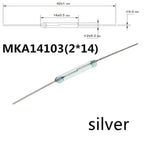 5PCS MKA14103 Reed Switch 2*14mm Normally Open Magnetic Induction Sensor NO Gold/Silver Plated Magnetron Control Switch