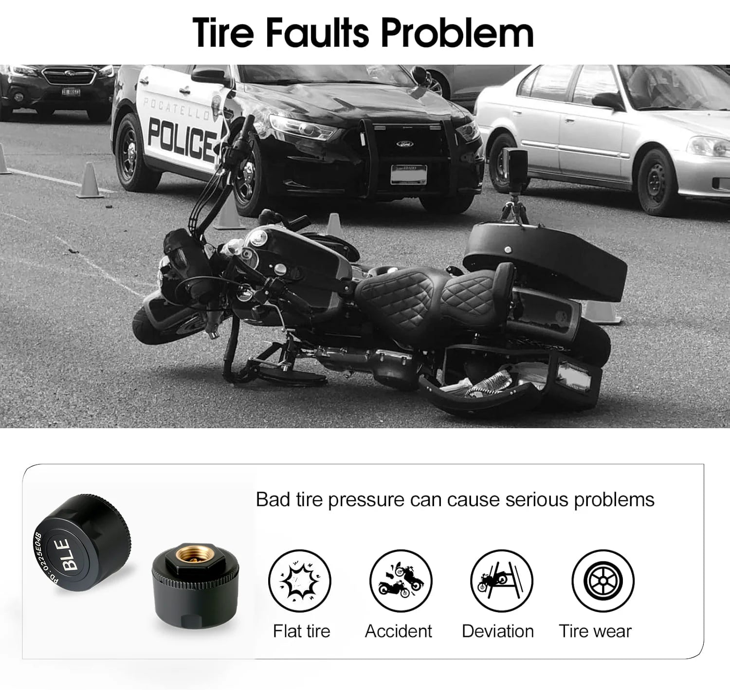 Jansite Motorcycles TPMS Designed for Specific Model Temperature Warning Gauge Moto Tire Pressure Sensors Motorcycle Accessories