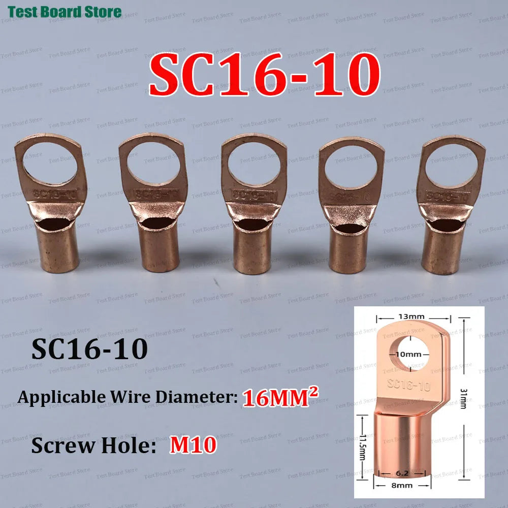 10/20/50pcs Copper Lug Ring Wire Connectors Bare Cable Electric Crimp Terminal SC4-4 SC6-6  SC10-6 SC10-8 SC16-6 SC25-8 SC25-10