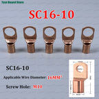 10/20/50pcs Copper Lug Ring Wire Connectors Bare Cable Electric Crimp Terminal SC4-4 SC6-6  SC10-6 SC10-8 SC16-6 SC25-8 SC25-10