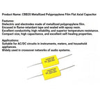 MKP Polypropylene Film Capacitor Non-polar Axial 250V 0.68uF~47uF (684J~476J) CBB20 High Frequency Capacitors