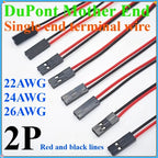 10/20pcs 2pin Dupont Cable 2P 2 Pin Female Jumper Connector Wire 2.54mm Pitch Length 10CM 20CM 30CM Single Head For 3D Printer
