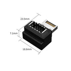 USB 3.1 Front Panel Header Female Type-E to Male Extension Adapter angle Type-E to Type-A Type-C USB C Motherboard Data Adapter