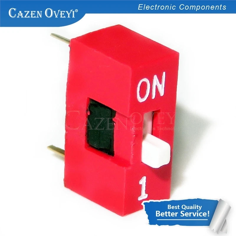 10PCS Slide Type Switch Module 1 2 3 4 5 6 7 8 9 10 12 Bit 2.54mm Position Way DIP Red Pitch Toggle Switch Red Snap Switch
