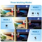 2PCS Outdoor Waterproof Wireless 120dB Charging Security Sound Alarm Detector PIR Motion Sensor For Home Burglar alarm system