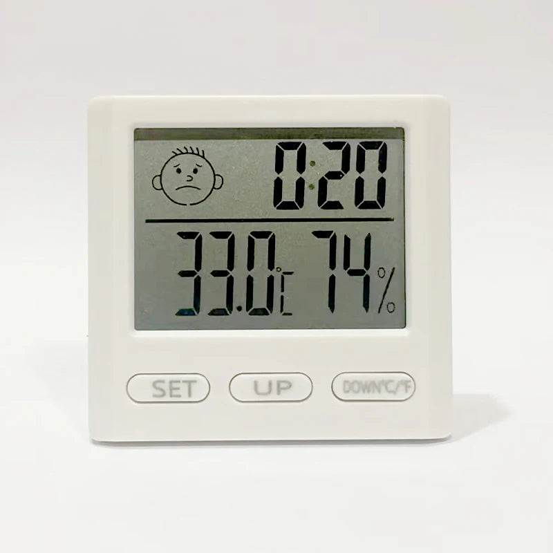 LCD Digital Clock Thermometer Hygrometer Sensor Gauge Weather Station Digital Home Indoor Temperature Humidity Meter Desk Clock