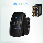 12V Reverse Polarity Rocker Switch DPDT ON-Off-ON 6 Pin Momentary/Latching for Winch Linear Actuator Car Window RV Jack Boat RV