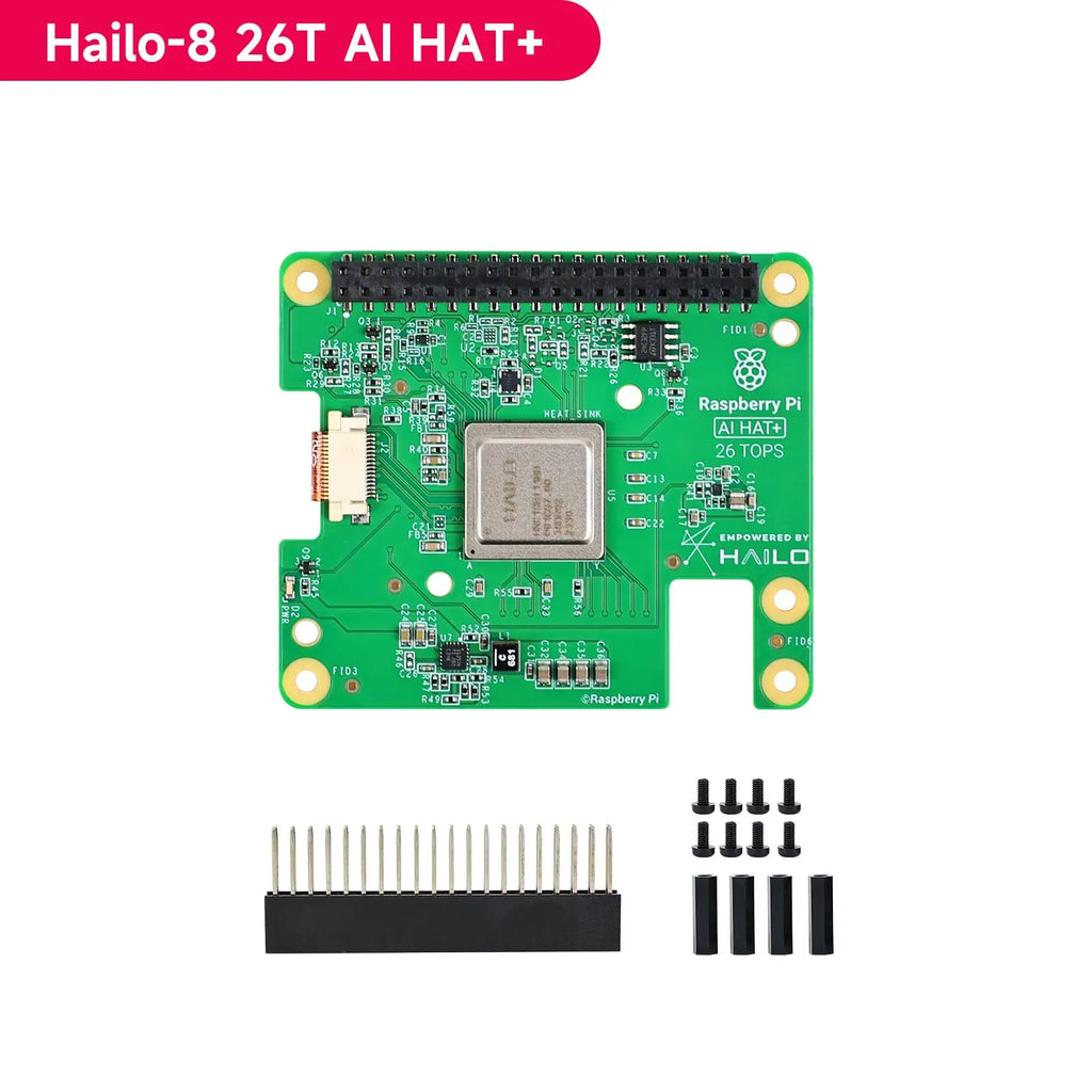 Raspberry Pi 5 AI Kit Hailo-8 and Hailo-8L Accelerator Module 13Tops/26Tops with PCIe to M.2 Board