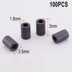 100pcs Hollow Ferrite Beads Filter Rings for Suppressing Spike Interference on Signal and Power Lines in Electronic Applications