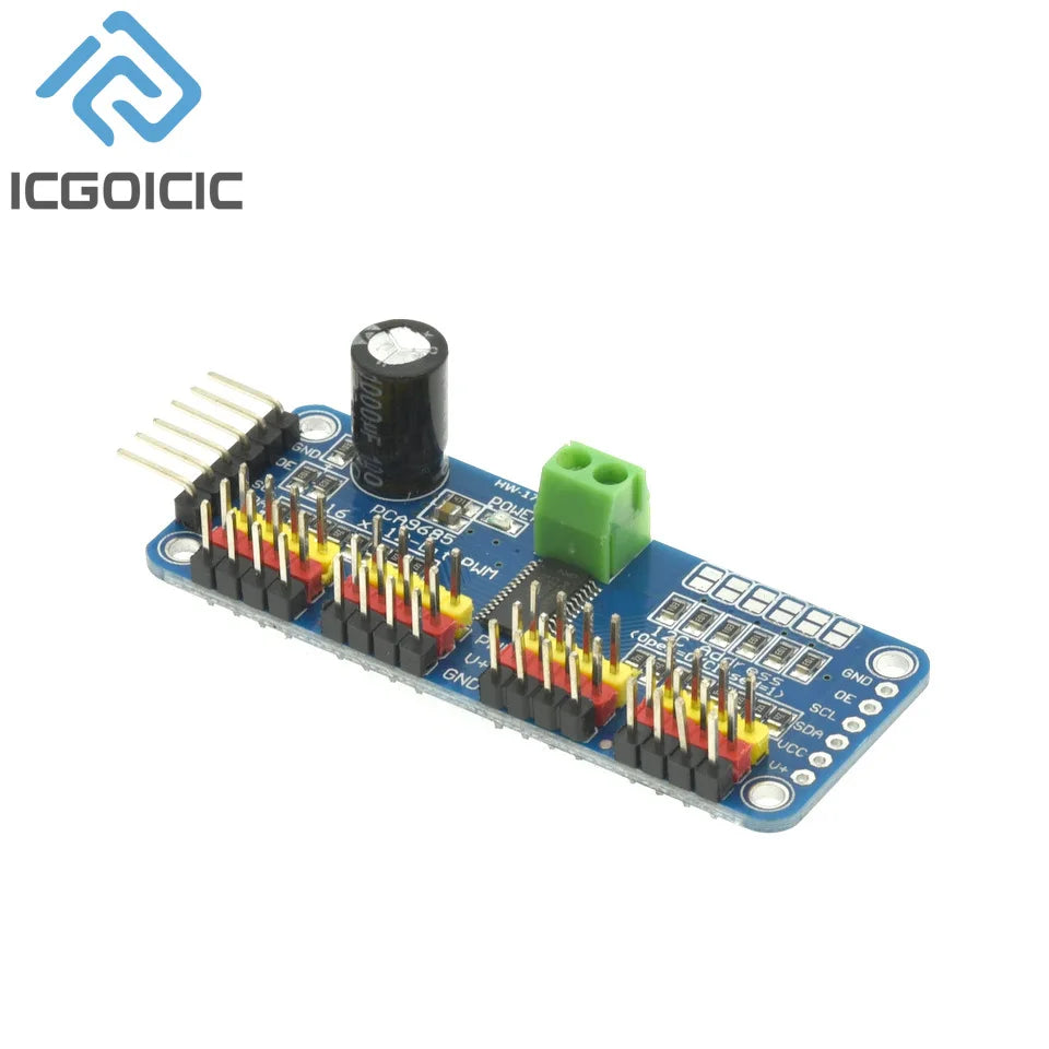 1-10PCS PCA9685 Robot Controller IIC Interface 16 Channel 12-Bit PWM Servo Motor Driver Board for Arduino Robot/ Raspberry Pi