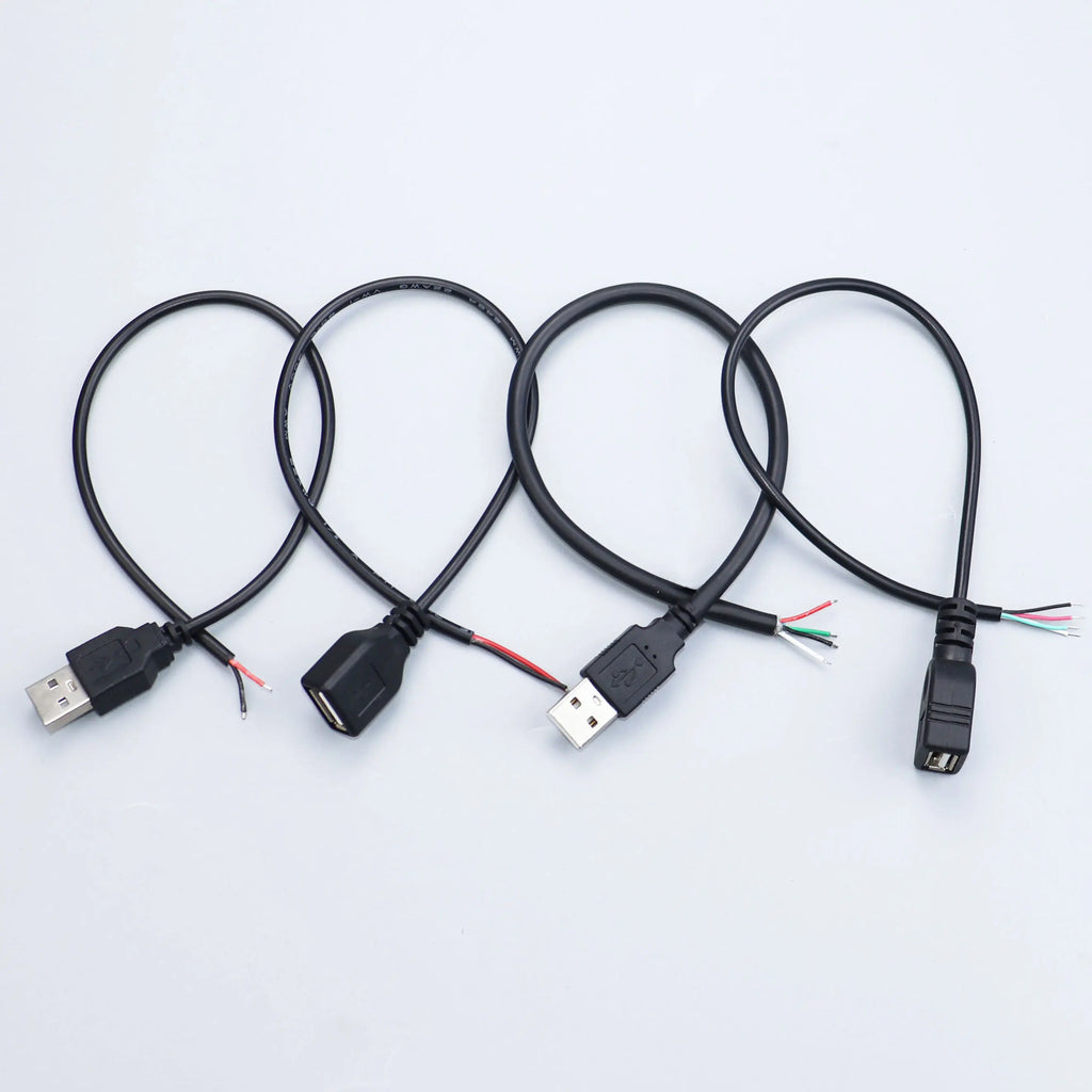 JCD 30cm/1M Power Supply Cable USB 2.0 A Female Male 2/4 Pin Wire Jack Charger Charging Cord Extension Connector DIY 5V Line