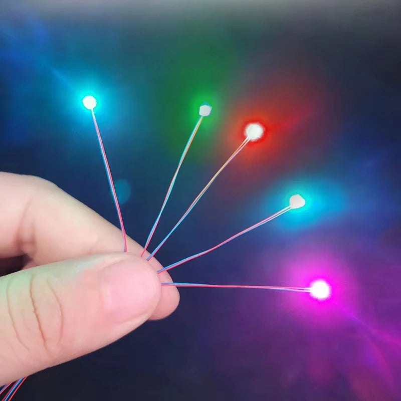 10pcs Flashing LED SMD 0805 3V Lamp Model Train Pre-soldere 30cm Connection Train Railway Layout/Starship/Robot/Cars Scene Decor