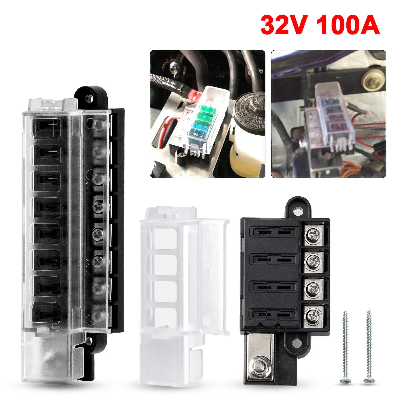 4/8 Way Car Fuse Accessory 12V 24V Car Truck Circuit Medium Insert Fuse Box Circuit Breaker Blade Fuses Circuit Standard ATO ATC