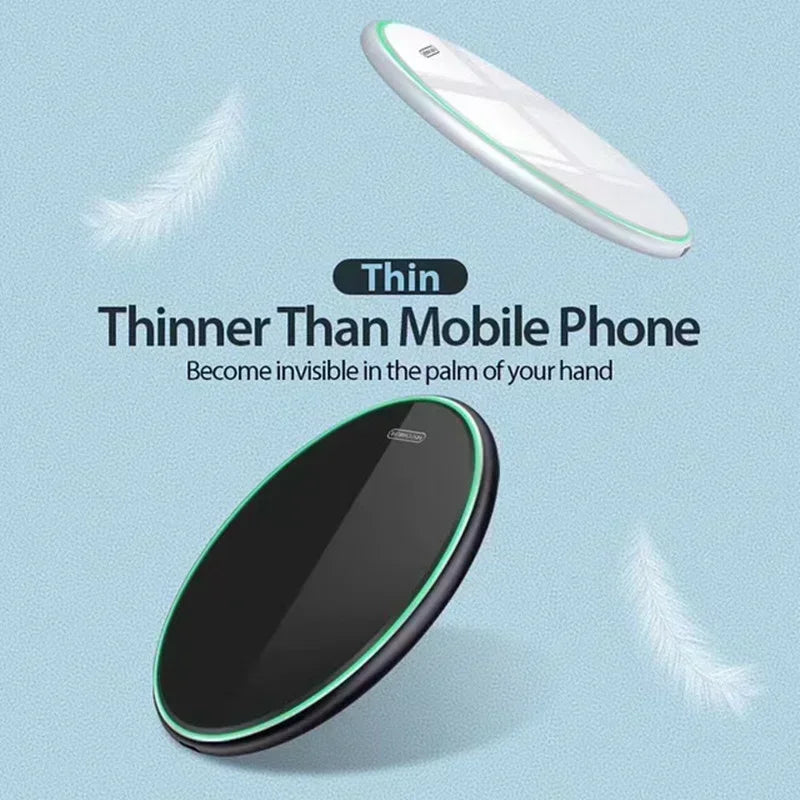 Phone Acrylic Metal Wireless Charger Station Led Light for iPhone 16 15 14 13 12 Pro Max Samsung S24 Xiaomi Mini Fast Charging