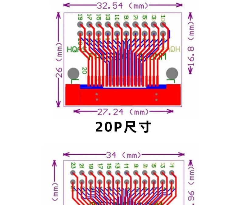FPC/FFC Adapter Board Welded 0.5mm/1.0mm Pitch Connector Turned Straight Into 2.54 Flexible Cable Adapter Seat 4P 6 8P 10P~80Pin