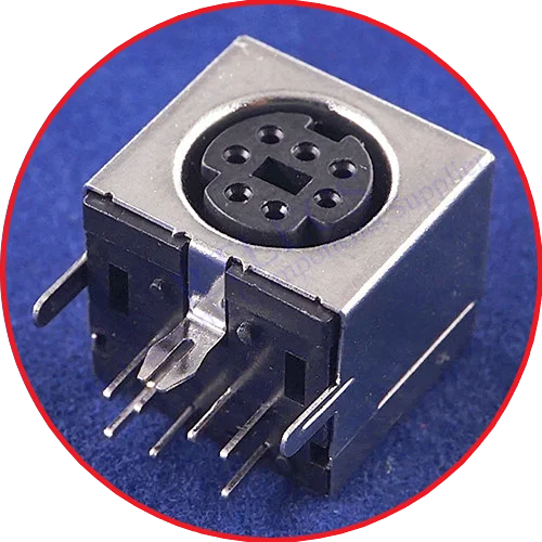 10 Pcs Connnector Mini Din 3 4 5 6 7 8 9 Pin Female Circular Receptacle Power Sockets MD-SM Shield Right Angle Through Holes PCB