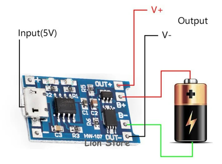 50pcs-100pcs/lot TYPE-C USB interface TP4056 5V 1A Li-ion battery charging board module charging protection 2-in-1