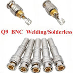 5Pcs BNC Solderless Connector Q9 HD Video Oscilloscope Male Plug Welding Free 75-5 Ohm Monitoring Weldings Cable Connectors