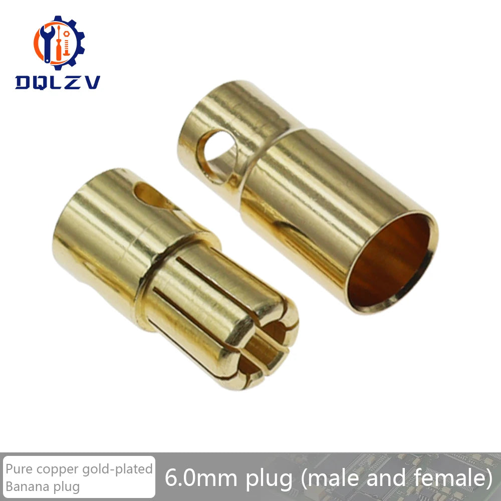 2.0mm 3.0mm 3.5mm 4.0mm 5.5mm 6.0mm 8.0MM Gold Bullet Banana Connector plug for ESC Lipo RC battery Plugs