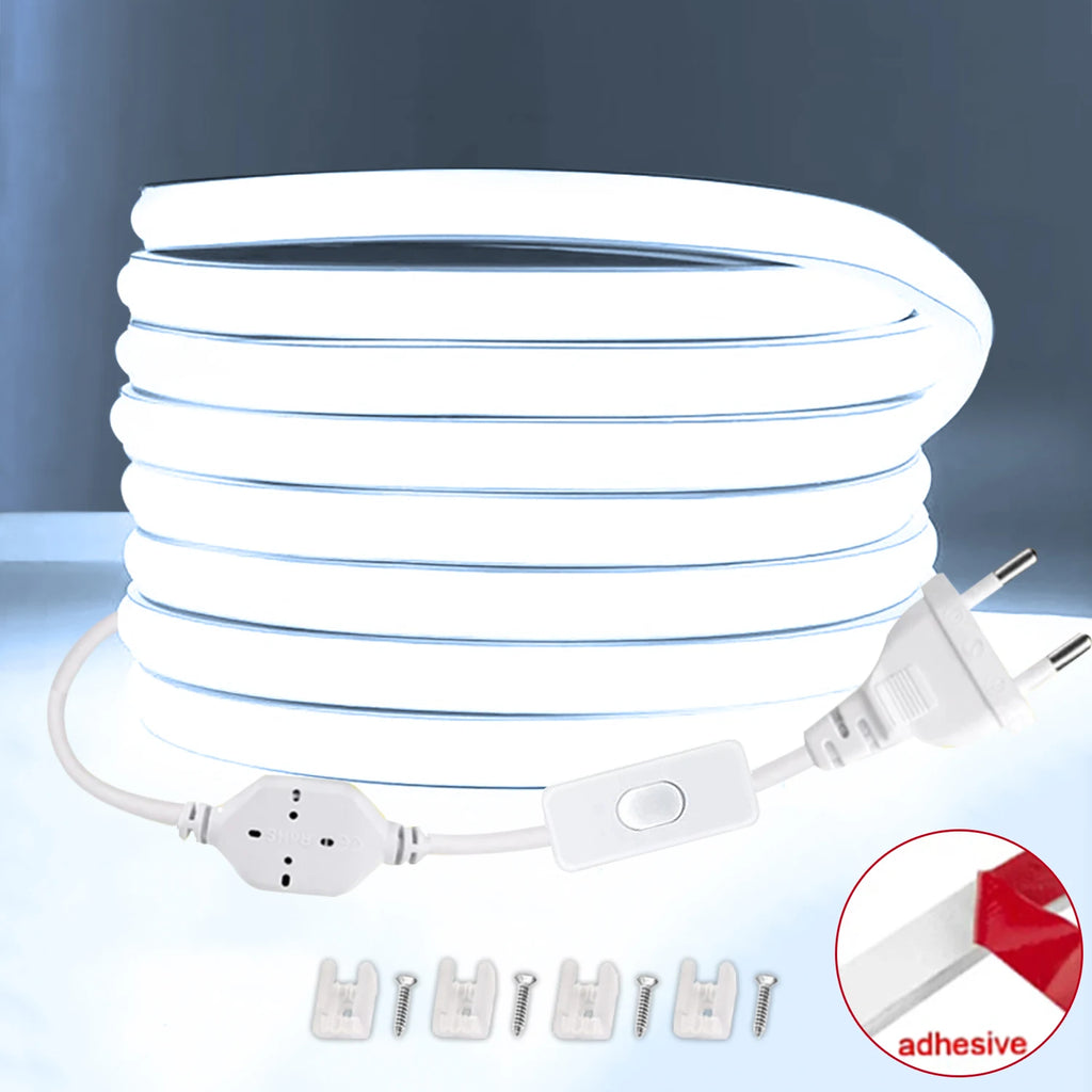 COB LED Strip 220V High Brightness 220V Led Strip Flexible Ribbon Tape for Room Bedroom Kitchen Lighting
