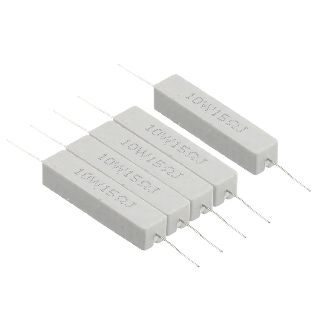 (FDDT) 5 Pcs 10W Watt 15 ohm 5% Wirewound Ceramic Cement Resistor