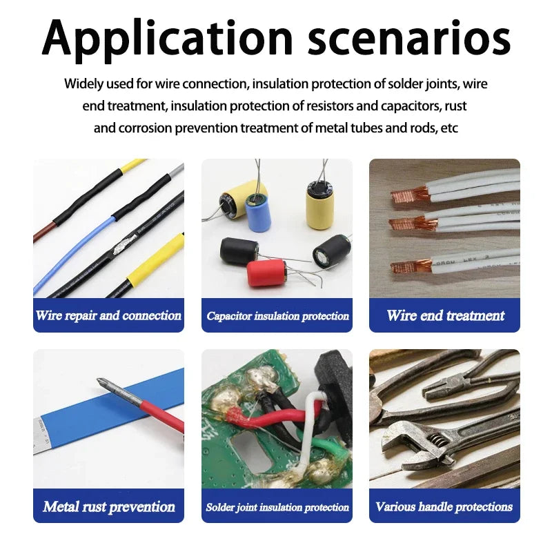 1/5M 1.7:1 Black 0.8mm~30mm Silicone Heat Shrink Tube Flexible Cable Sleeve Insulated High Temperature DIY Wire Wrap Protector