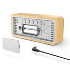 Wooden Wireless Weather Station Alarm Clock - Digital Thermometer Humidity Monitor with Wireless Sensor, Home Desktop TimeWatch
