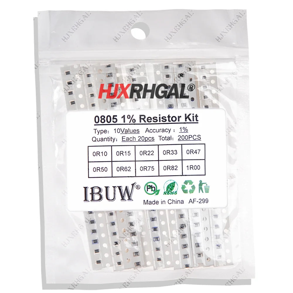 10/20/33/60/80 Values SMD Resistor Kit Assorted Kit 10ohm-1M ohm 5% 1%  Sample Kit 0402 0805 0603 1206 2512 1210