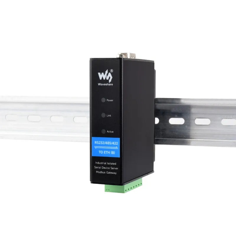 Rail Mount Serial Server Modbus gateway RS232 RS485 RS422 to RJ45 Ethernet Module TCP/IP to serial, POE Optional