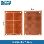 Single-sided Breadboard, Prototype Board, Perfboard, 2.54mm Pitch Bakelite Circuit Board, Sizes: 5/7/9/15cm