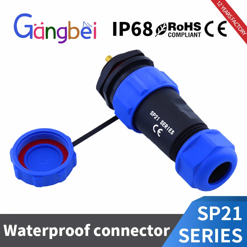 SP21 Aviation Male/Female Docking Plug Socket SP2110P SP2111S SP2112S SP2115S IP68 Waterproof Connector Gangbei