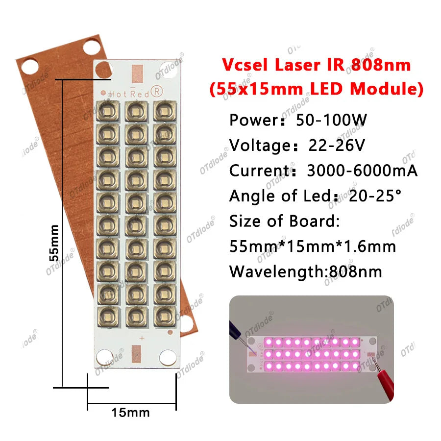 3535 Vcsel Laser High Power LED Chip IR Infrared 10W 20W 30W 50W 60W 80W 100W 850nm 940Nm 808nm 980nm 1064nm Sensing Monitoring