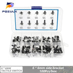 6*6 Tact Tactile Push Button Switch 4.3-13mm SMD DIP 2P/4Pin Micro Switch 6x6 Keys Tact ON/OFF 10 Models for Arduino