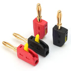 Portable 32A 4mm Banana Plug Solderless Quick Connect High Current Gold-Plated Banana Connectors Audio Copper Speakers Amplifier