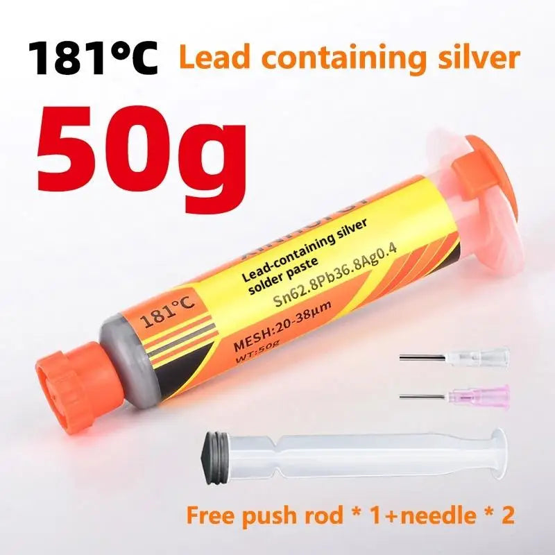 Lead-containing And 181-degree Silver-bearing Solder Paste For Syringe Soldering Applied In SMT (Surface Mount Technology) Chip