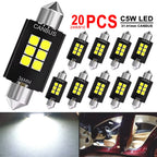 2/4/10/20 PCS C5W LED Bulb Canbus Festoon 31/36/39/41MM 12V 3030-6SMD 6500K White Car Interior Dome Reading License Plate Lights