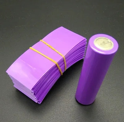 100pcs 18650 Battery Wrap Sleeve Heat Shrink Shrinkable Tube Insulated Multicolor Battery Skin PVC FilmTape Protector Cover Pipe