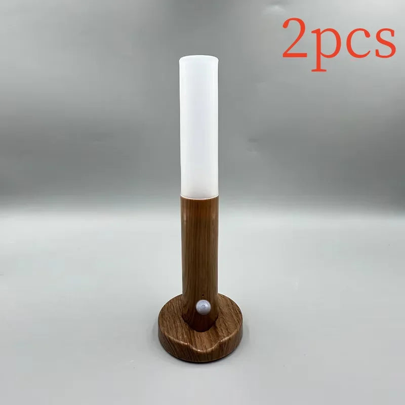 LED Rechargeable Magnetic Wall Lamp Smart Motion Sensor Night Light Portable for Hallway Bedroom Stairs Bathroom Cabinets Decor