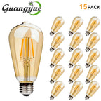 E27 Retro Edison Filament Bulb 4W 6W 220V ST64 Vintage LED Lamp Bulbs 2200K 2700K Warm White Amber Glass Light Bulbs for Home