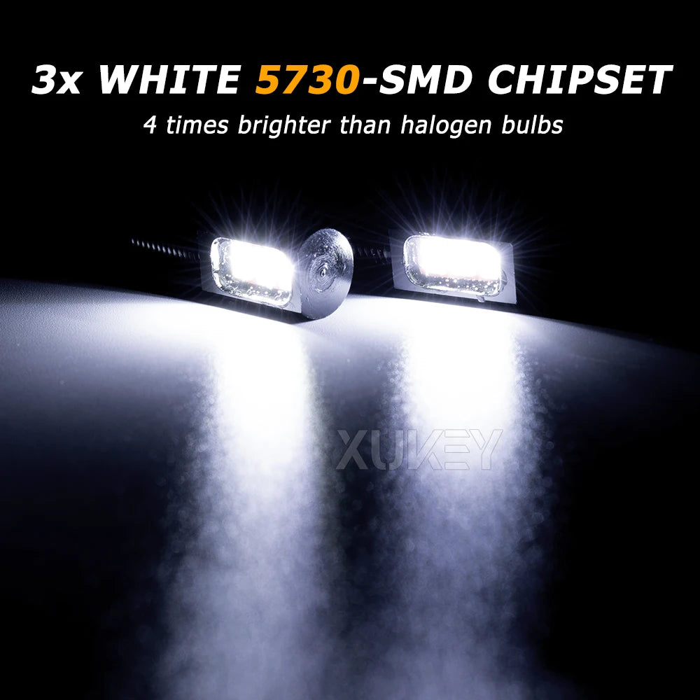 2/4Pcs Universal 12V 3LED 5730 SMD Motorcycle Car License Number Plate Light Frame Holder Bracket Tail Tidy Lamp Screw Bolt Bulb
