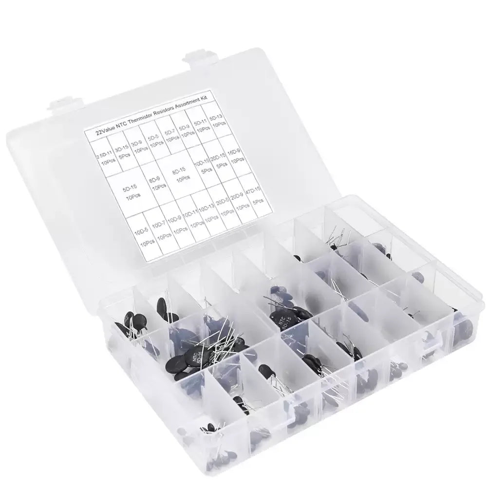 200PCS 22values NTC thermistor negative temperature kit 2.5D-11 3D-9 3D-15 5D-5 5D-9 5D-11 5D-13 5D-15 8D-9 8D-15 10-5 10D-7