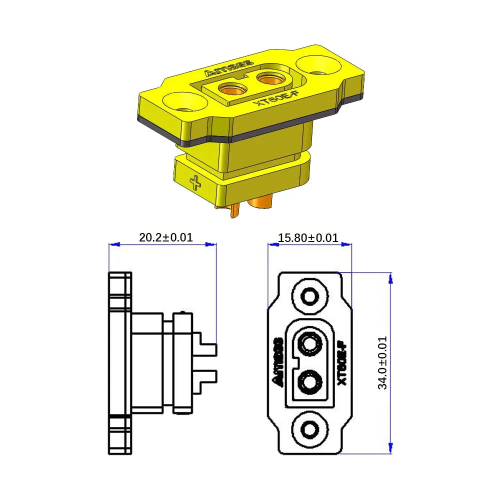 Amass XT60E-F XT60E Female Plug XT60H Male Bullet Connector Plug Adapter For RC FPV Lipo Battery RC Quadcopter XT60E Female Plug