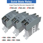 Solid State Relay 10A 25A 40A 60A 80A 100A 120A Din Rail Relay With Radiator SSR Single Phase AC-AC DC-DC