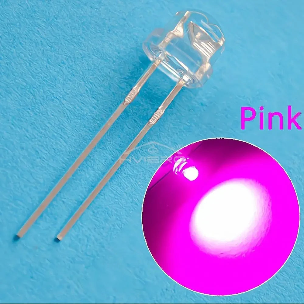 F5 5mm Straw Mini Hat Emitting Diode Ultra Bright Water Clear Light Bead White Blue Green Yellow Red Wide Angle LED Bulb