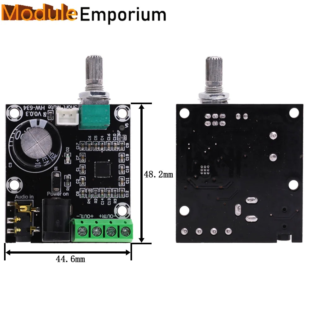 PAM8610 Digital Power Amplifier Board 2x15w Dual Channel Stereo Mini Class D 12V Mini Hi-Fi Audio Stereo Module 2X10W