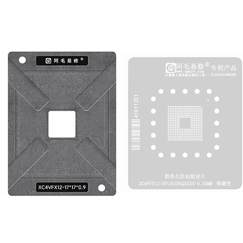 FPGA Reballing Stencil Template For XC4VFX12 XC4VLX15 XC4VLX25-10 11 12SFG363C 363I 10SF363I 11SF363C Positioning Plate Tin Net