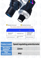 LA42DWQ-22-Pro 1K 2K 5K 10K 20K 50K 100k 200k 500K  22mm Diameter Pots Rotary Potentiometer Resistance Switch for arduino