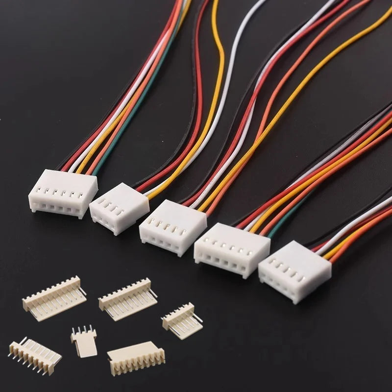 5sets KF2510 Wire Cable Connector 2/3/4/5/6/7/8/10P 2.54mm Pitch Single Head 22AWG 24AWG 26AWG with Pin Head Socket