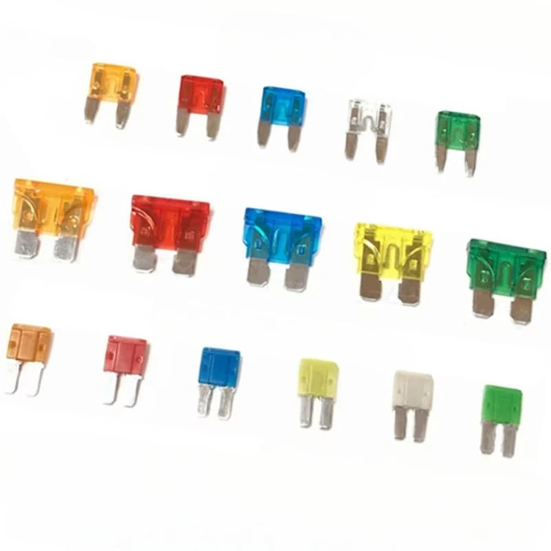 100/50/10pcs Miniature M2 Small Medium Car Fuses Automotive Blade Type Fuse 1A 2A 3A 5A 7.5A 10A 15A 20A 25A 30A 35A 40A 50A