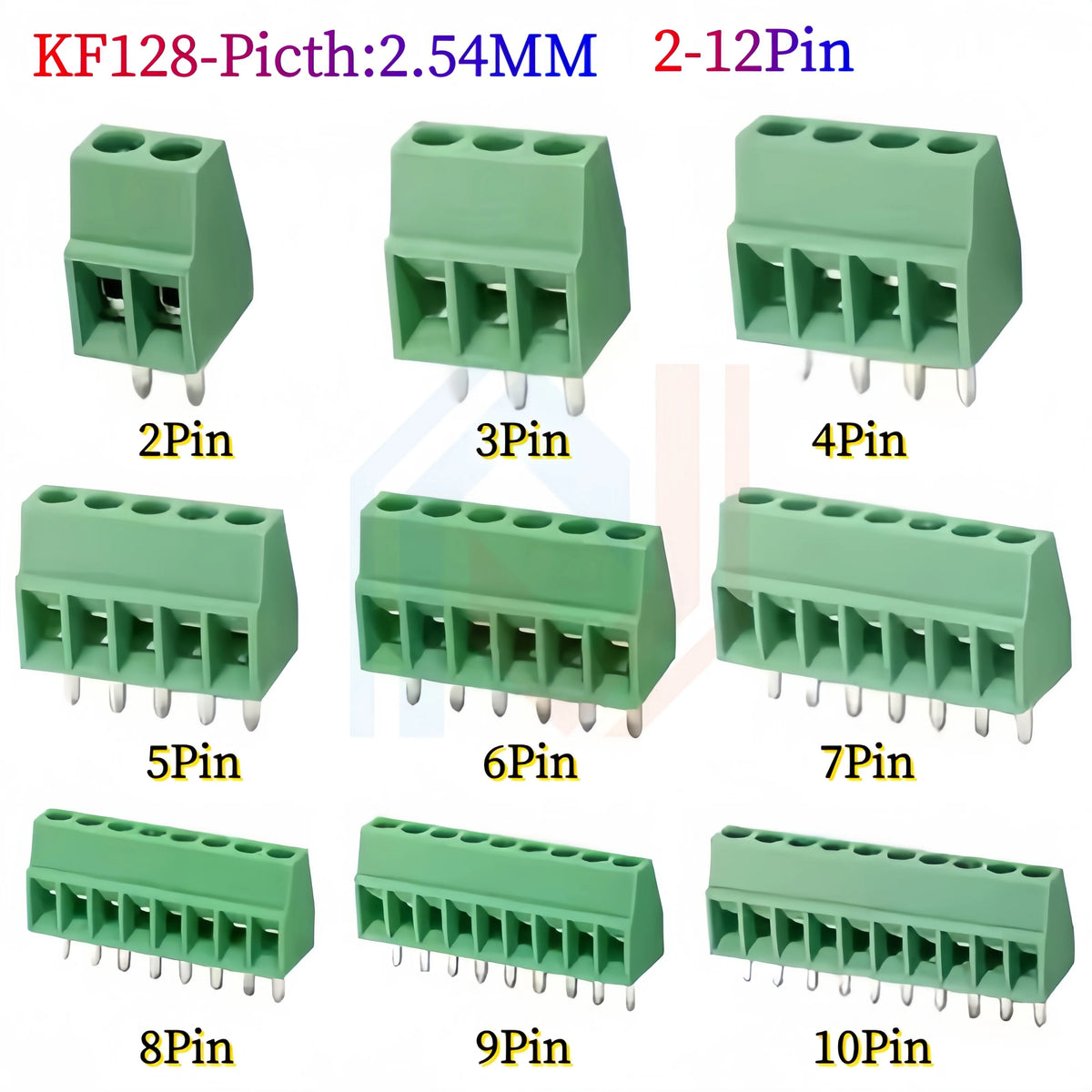 10Pcs KF128 2.54mm PCB Mini Screw Terminal Blocks Connector for Wires KF128-2.54 2P 3P 4P 5P 6P 7P 8P 9P 10P 12P 16P Terminal